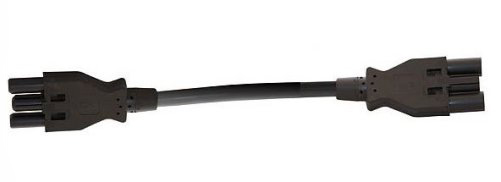 Qneqt koppelsnoer met platte 3 polige connectoren 1,5m 3x1,5mm2 70° zwart